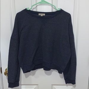 Navy Fleece Cropped Crew Neck